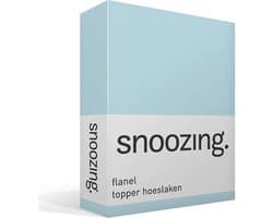 Snoozing - Flanel - Hoeslaken - Topper - Tweepersoons - 120x200 cm - Hemel