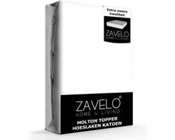 Zavelo Molton Topper Hoeslaken - 140x200 cm - 100% Katoen - 10cm Hoekhoogte - Wasbaar tot 60 graden - Rondom Elastisch - Matrasbeschermer