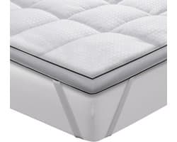 Matrastopper 180 x 200 cm, 3D ultra zachte matrasbeschermer, ademende premium matrastopper, geschikt voor mensen met allergieën, voor ondersteuning, knuffelige zachte matrastopper, wit