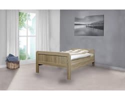 Seniorenbed Nelson Licht Eiken 120x200 cm met elektrische lattenbodem en matras