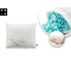 H&C Bamboo Memory Foam Hoofdkussen - Antibacterieel - Anti-Huisstofmijt - Voor Zijslapers
