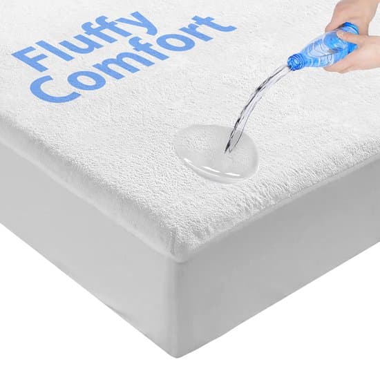 Fluffy Comfort Waterdichte Molton 180x220 - 250GSM - Luxueus en Super Zacht - Superzacht Donsgevoel - Ademend - Antibacteriëel - Rondom Elastiek - Waterdicht Fluffy Comfort Matras Beschermer Incontinentie Matrasbeschermer - Extra dik - 180 x 210cm