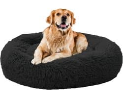 Hondenmand - Huisdier Kussen - Ontspannen Slapen - Donut Vorm - 60cm - Zwart