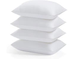 Basic Bed Kussen - Zacht Slaapkussen - Comfortabel Slapen - Ultrazachte Polyester Vulling - Standaardmaat 4 stuks - Wit