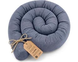 Zijslaper Lichaamskussen - Lang Kussen Nekrol - Ontspannen Slapen - Handgemaakt en Veelzijdig - 400 cm - Jeansblauw