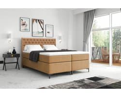 Meuba Home - Florence Boxspring - Beige - 160x200 - Velvet - Met topper 8cm