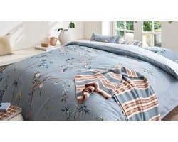 Pip Studio Bamboo Blossom dekbedovertrek - Lits-Jumeaux - 240 x 200/220 cm - Licht blauw