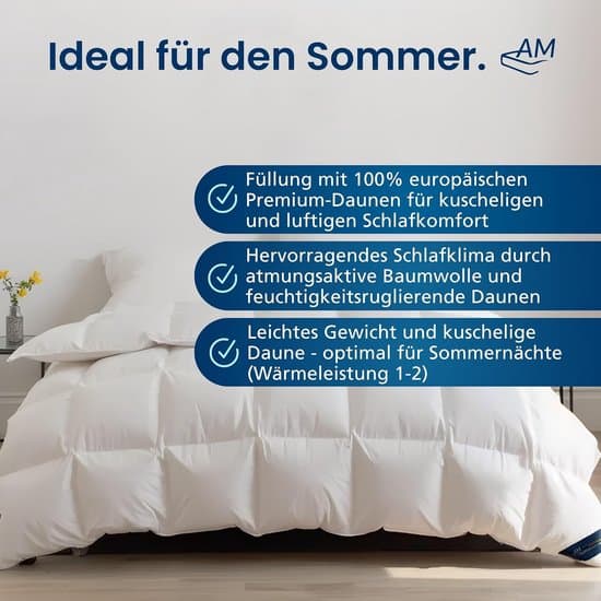 Zomerdekbed Dons - Licht Dekbed - Optimale Slaapcomfort - 100% Frans Dons - 200x200 cm