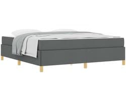 vidaXL - Bedframe - met - matras - Donkergrijs - 180 - x - 200 - cm - Stof