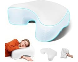 Ergonomisch zijslaapkussen met armopeningen voor nekondersteuning