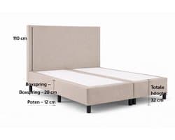 Boxspring SleepEase - 120x200 Zonder matras - Beige Glad - Golden Matrassen Zeeland