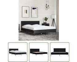 vidaXL Houten Bed Frame - Slaapcomfort - Bedframe bewerkt hout metaal zwart 120x200 cm - Zwarte Bedbank - Tweepersoons Bed - King Size Bed