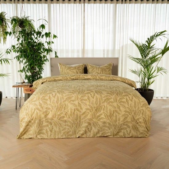 Kayori Ena Dekbedovertrek Katoen - 260x200-220 +2 slopen - Lits-jumeaux - Uniek Dessin - Groen