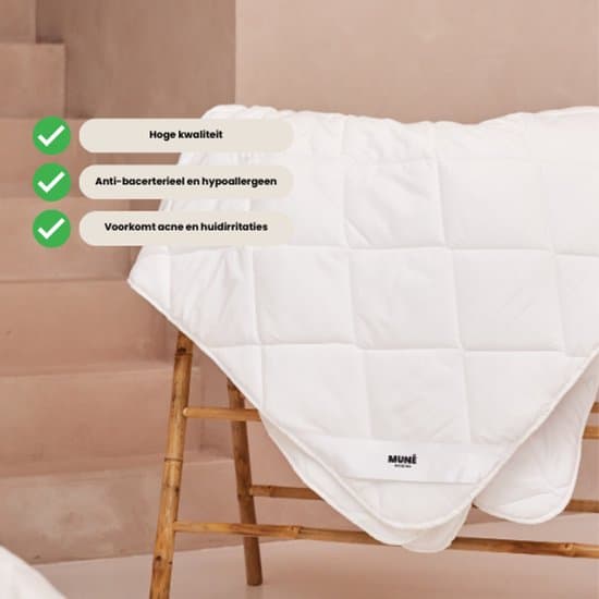 Muné Bedding - Extra Zacht Dekbed - 4 seizoens - 200x220 cm - 2 persoons - Anti Allergie - Wasbaar - Wit - ALLE MATEN BESCHIKBAAR