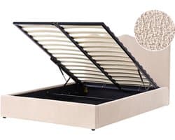 BELIANI NANTERRE - Bed met opbergruimte - Beige - 140 x 200 cm - Bouclé