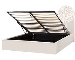 BELIANI ORBEY - Bed met opbergruimte - Off-white - 160 x 200 cm - Bouclé