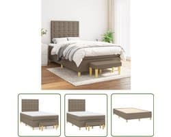 vidaXL Boxspring met matras - Taupe - 120x200 cm Boxspringbed - Boxspring - Tweepersoonsbed - Slaapkamer Meubilair - Taupecouleur