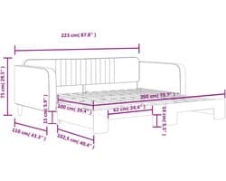 vidaXL Blauw Fluwelen Slaapbank met Onderschuifbed Slaapbank - Sofa Bed - Tweepersoonsbed - Lounge Meubels - Zitbanken
