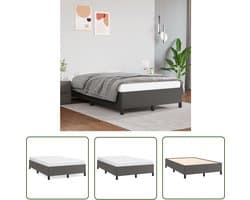 vidaXL Houten Bedframe - Bed Frame - Bedframe kunstleer grijs 120x200 cm - Tweepersoons Bed - Boxspring Bed - Slaapcomfort