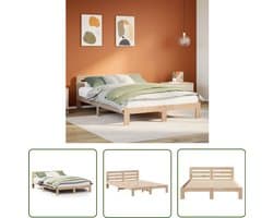 vidaXL Grenenhouten Bed - Massief Hout Bed - Bedframe zonder matras massief grenenhout 120x200 cm - Tweepersoons Bed - Boxspring Bed - Stapelbare Bedbodems