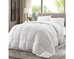 Dekbed met hoeklussen - Donzen kussen - Comfortabel slapen - Hypoallergeen en anti-mijt - Oversized King - Wit