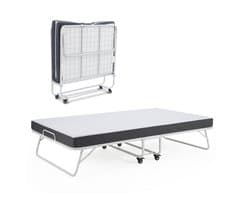 Logeerbed 120×200 met Matras - Vouwbed - Luxe - Tot 250 kg - Wit - Bodo