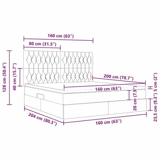 vidaXL - Opbergbed - met - LED - met - matras - Donkergrijs - 160 - x - 200 - cm - Polyester