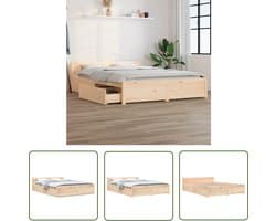 vidaXL Houten Bed - Klassieke Bed - Bedframe met lades 120x200 cm - Grenenhouten Bed - Tweepersoonsbed - Bed Frame