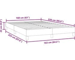 vidaXL - Bedframe - zonder - matras - 160x220 - cm - fluweel - zwart