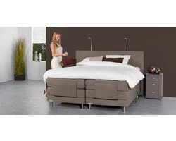 Boxspring 180x200 - Caresse Silver 4700 - Elektrisch - Meegestoffeerde Pocket Matrassen - Incl. 520 Topper - Urban Light Grey
