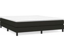 vidaXL - Boxspring - bed - stof - zwart - 180x200 - cm