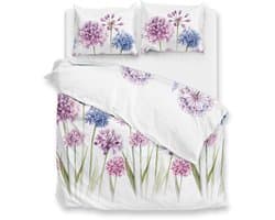 Zohome Dekbedovertrek Noemi - Multi - Lits-jumeaux - Dekbedhoes van 100% Katoen - Bloemen - 260x220 + 2 slopen 60/70 cm - AW25