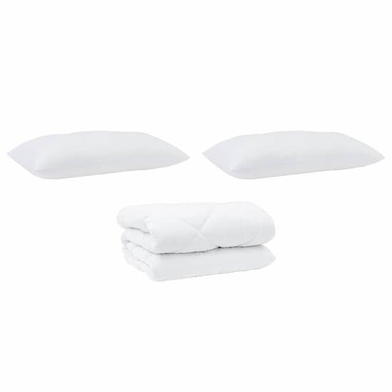 Dekbed met Kussens 3 st | Beddengoed Wit Microfiber en Dons Feather