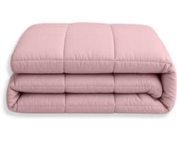 Y-NOT Stonewashed Dekbed Roze 240x220 - Lits Jumeaux - Dekbed Zonder Overtrek - Washed Dekbed - Wasbaar Hoesloos Dekbed - 30 dagen proefslapen - Bedrukt dekbed - Dekbed met vaste overtrek - All year winterdekbed & zomerdekbed