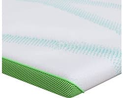 vidaXL - Matras - Topper - Wit - en - Groen - 200 - x - 200 - cm - Jacquard - Stof