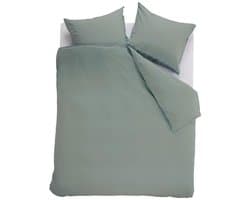 Ambiante Cotton Uni dekbedovertrek - Effen - Lits-Jumeaux XL - 260x200/220 cm - Groen