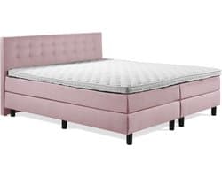 Boxspring Luxe 160x200 Knopen Oud Roze