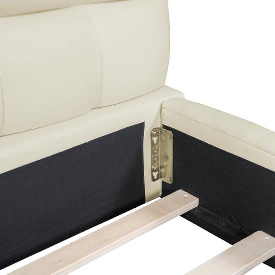 Gestoffeerd Bed 160x200 cm – Bubble Design Tweepersoonsbed met Lattenbodem en Zachte Rugleuning, Linnen Bekleding, Laag Vlakbed, Kinder- en Volwassenenbed, Beige