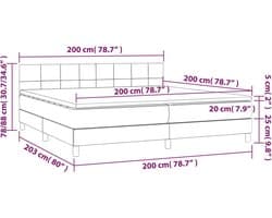 vidaXL - Boxspring - met - matras - fluweel - lichtgrijs - 200x200 - cm