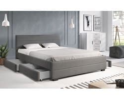 Meubella - Tweepersoonsbed Loox - Grijs - 160x200 cm