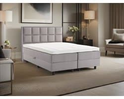 BSS Bedding Vlinder - Boxspring - Boxspring met Opbergruimte - 140x200 - Met Een Kussen - Grijs