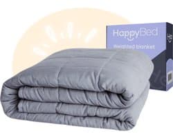 HappyBed Grijs | 120x200 / 7kg - Verzwaringsdeken - Weighted blanket - Zwaartedeken - Verzwaarde deken - 4 seizoenen - Gewichtsdeken