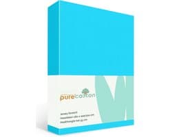 Hoeslaken 160x200 - Katoen jersey - Hoekhoogte 35cm - Elastiek rondom - Turquoise