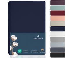 BARBONS hoeslaken 160x200 - hoeslakens Jersey 145 g/m² - 100% katoen - marineblauw