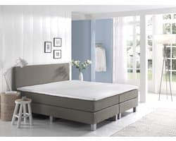 Boxspring Eefje comfort - Beige 160x200 7-zone pocket matras, incl. topper en gratis antislip