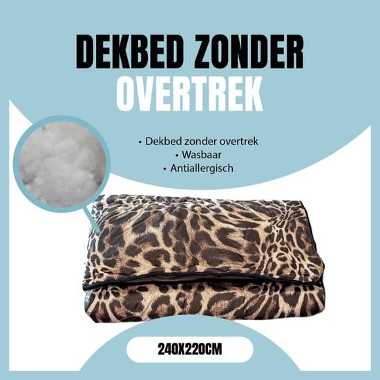 Eleganzzz Eazy Wasbaar Dekbed 240x220 - Dekbed zonder overtrek - Hoesloos dekbed - Eazy dekbed - Gekleurd dekbed - All Year Winterdekbed & Zomerdekbed - Lits Jumeaux Dekbed - Leopard- Dekbedden