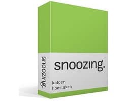 Snoozing - Katoen - Hoeslaken - Tweepersoons - 150x200 cm - Lime