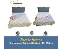 Parade Home® Gemakdekbed- 2 in 1 Dekbed zonder overtrek-140x200 cm- Hoesloos en Gekleurd Dekbed- Tweepersoons Dekbed in kleur-Bedrukt dekbed- Lila en Beige-Ademend-Wasbaar