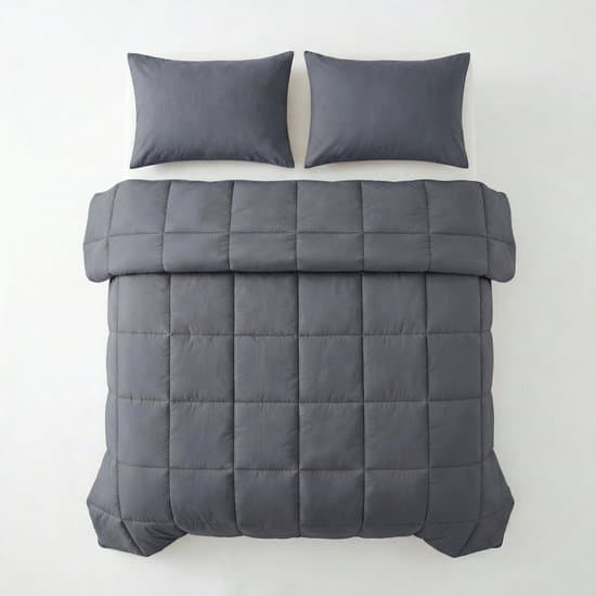 Sleeptime 2 in 1 Dekbed zonder Overtrek - Wasbaar Dekbed - Percale - Antraciet - 240 x 220