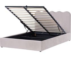 BELIANI NANTERRE - Bed met opbergruimte - Taupe - 140 x 200 cm - Stof